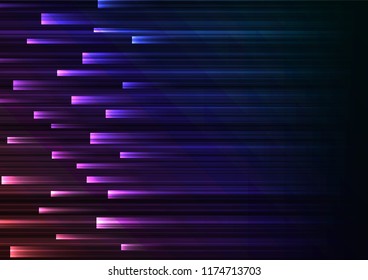 dark rainbow overlap pixel speed in dark background, geometric layer motion backdrop, simple technology template, vector illustration