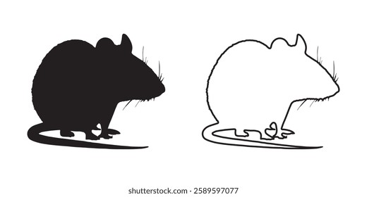 Dark Rat Silhouette - Professional Rat Vector for Web Use
