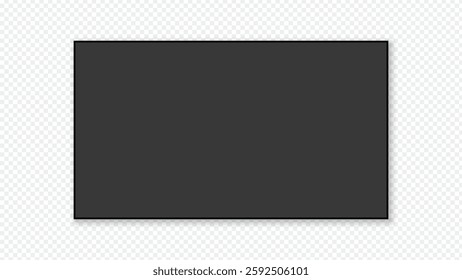 A dark rectangular shape with a subtle shadow effect is displayed on a transparency grid for versatile multimedia applications and digital content creation.
