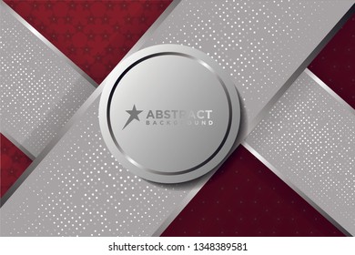 dark red 3d background  with a combination luminous dots 3d and silver lines.