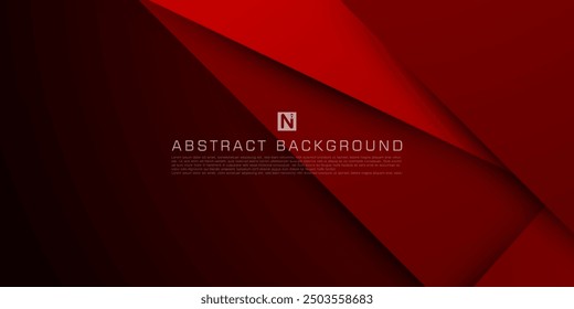 Dark red abstract 3D background overlap pattern layer on dark space for text background design. Eps10 vector