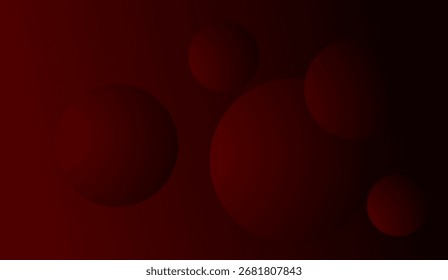 Fondo abstracto rojo oscuro con Formas de esfera 3D, textura de gradiente y diseño minimalista moderno para Fondo de pantalla o Plantilla de presentación.
