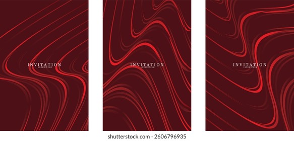 Dark Red Abstract Background Design Collection. Abstract red geometric lines on red background. Modern shiny gradient red futuristic pattern.	
