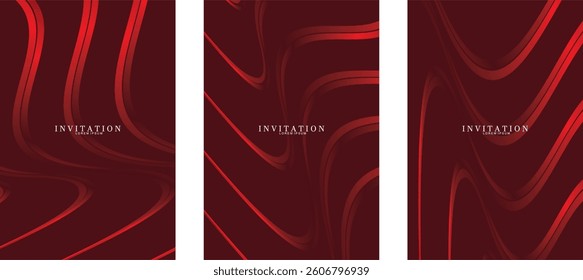 Dark Red Abstract Background Design Collection. Abstract red geometric lines on red background. Modern shiny gradient red futuristic pattern.	
