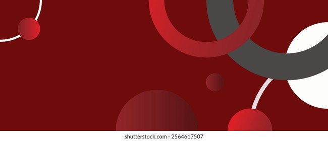 DARK RED abstract background with geometric shapes elements and lines. Red abstract background banner. Template corporate concept red black contrast background