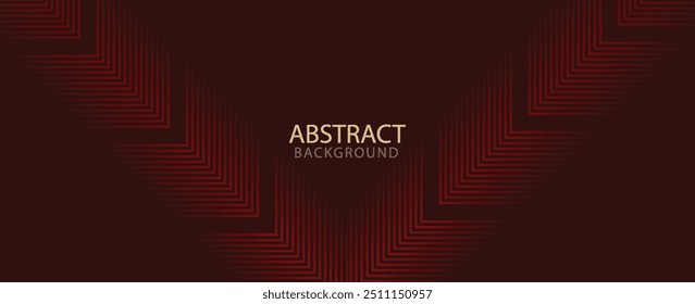 Fondo abstracto rojo oscuro con líneas de flecha brillantes. Diseño moderno de líneas geométricas rojas brillantes. Tecnología concepto futurista. Plantilla Horizontal de Anuncio. Traje para la cubierta, cabecera, cartel, Anuncio, Web