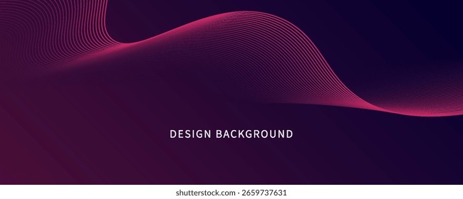 Dark red abstract background with glowing red wave lines. futuristic background Modern concept technology. Vector illustration