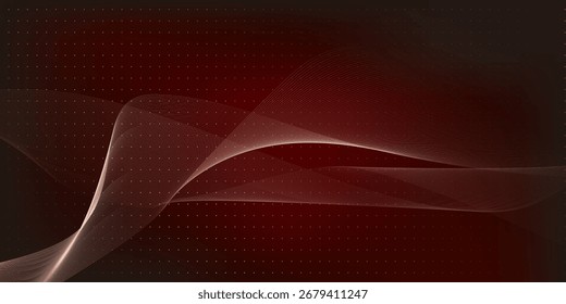 Fundo abstrato vermelho escuro com onda brilhante.
Elemento de design de linhas móveis brilhantes. Moderno roxo azul gradiente fluindo linhas de onda.
Conceito de tecnologia futurista. Ilustração vetorial