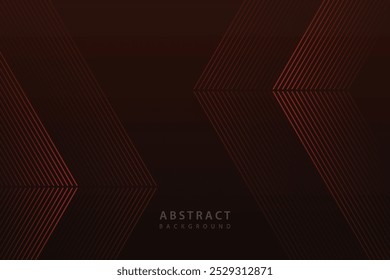dark red abstract background with modern transparent hexagon corner lines