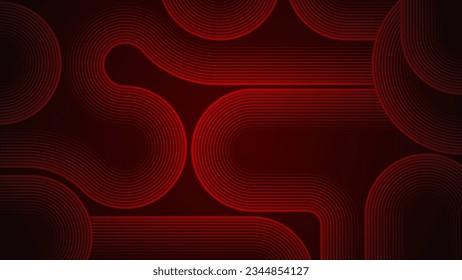 Dark red abstract background with serpentine style lines as the main component.