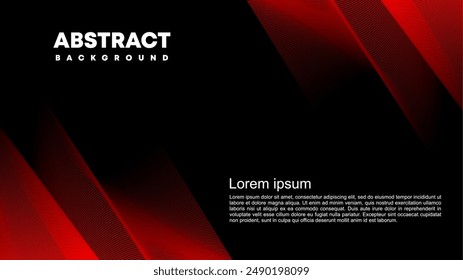 dark red abstract background, shining red diagonal shapes. Transparent red gradient wave lines. presentation template, business card. Vector illustration
