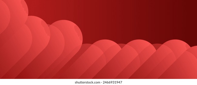 Fondo abstracto rojo oscuro con gráfico de forma geométrica brillante. Diseño moderno de rectángulo redondeado degradado rojo. Formas dinámicas. Plantilla Horizontal del Anuncio. Ilustración vectorial