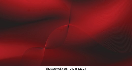 Fundo abstrato vermelho escuro com brilho de néon ultravioleta, linhas de luz embaçadas, ondas