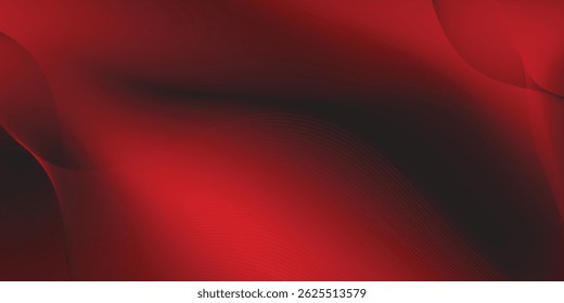 Dark red abstract background with ultraviolet neon glow, blurry light lines, waves