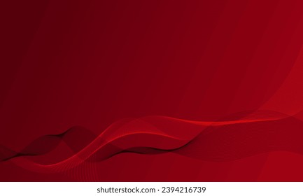 Dark Red abstract background vector design. Abstract red background with shiny wave suitable for billboard, presentation, banner, card name. Red wave abstract background illustration design vector.