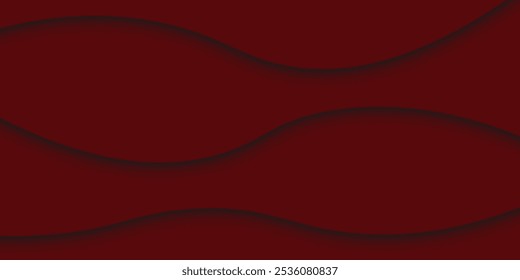 Dark red abstract background with wavy cut-out shapes and shadow effects, creating a layered, paper-cut style. Ideal for banners, web design, and elegant holiday or seasonal graphics.