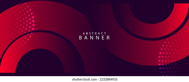 dark red abstract circular dotted design banner background