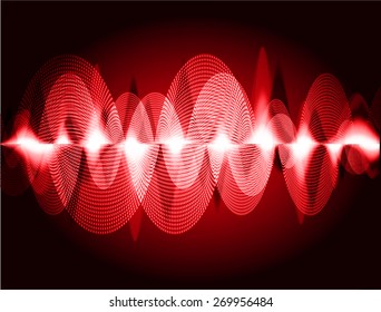 dark red abstract digital sound wave background. Light Technology background for computer graphic website internet.