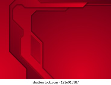 Dark red abstract futuristic technology background. Vector design
