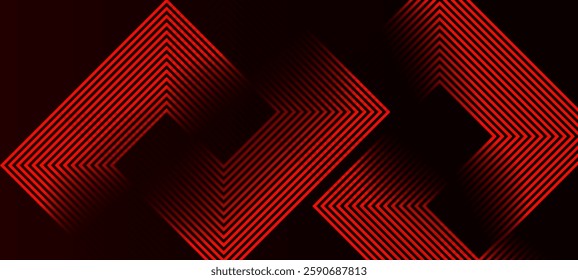 Dark red abstract gradient background with geometric glowing lines design background vector illustration. Futuristic technology Luxury pattern. Perfect for modern projects, business,poster, banner.