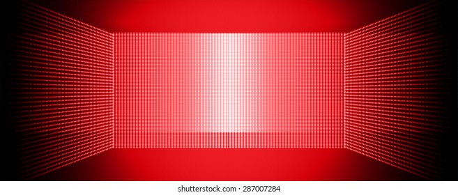 Dark red Abstract light lamps background for Technology computer graphic website internet and business.. Screen on stage. Vector illustration.Spot Effect. neon. point, platform, Spotlights