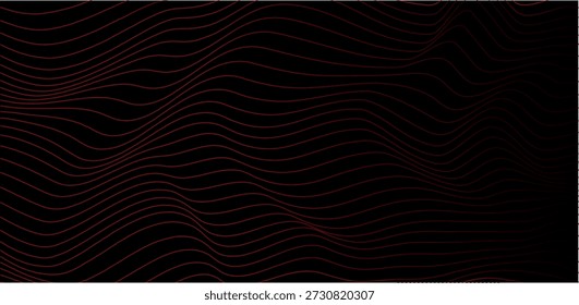 Dark Red Abstract Line Waves with Dramatic Modern Motion