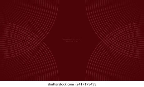 Dark Red abstract minimalist background with lines. Geometric stripe lines design element. Modern futuristic concept. For poster, business, corporate, banner, brochure, presentation, website