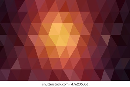 Dark red abstract polygonal template. Triangular geometric sample with gradient.  A new texture for your design.