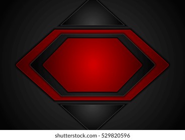 Dark red abstract tech geometric vector background