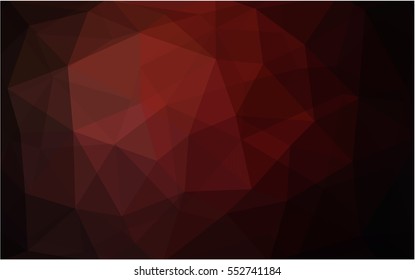 Dark Red abstract textured polygonal background. Vector blurry triangle design. Pattern can be used for background.