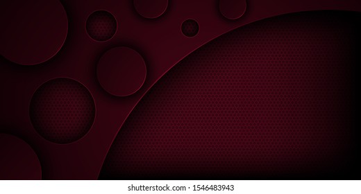 Dark red abstract vector background with overlapping characteristics.