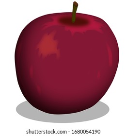Dunkelroter Apfel gute Früchte für Bio. Vektorillustration.