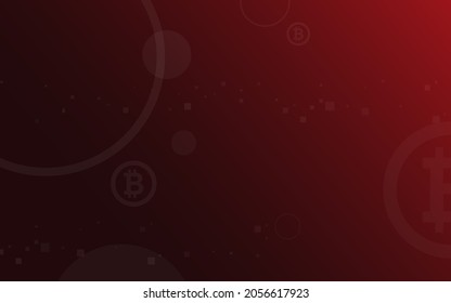 dark red background, Bitcoin crypto currency illustration vector for page, logo, card, banner, web and printing.