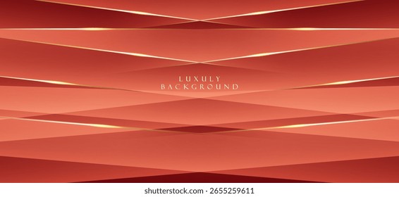 The dark red background, composed of rhythmically overlapping horizontal and diagonal lines, creates a sense of dimension and fluidity in the image.
