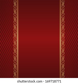 dark red background with gold ornaments