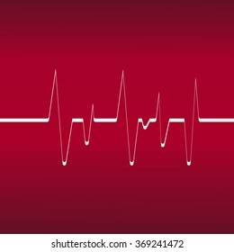 Dark red background with heart beat line