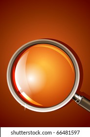 Dark red background with loupe with space for text