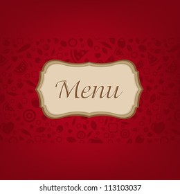 Dark Red Background With Menu, Vector Illustration