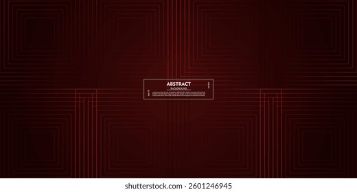 Dark red background. Modern abstract square lines presentation background. Luxury paper cut background. eps10