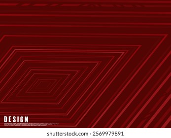 Dark red background. Modern lines abstract presentation background. Luxury paper cut background. Abstract decoration, gold pattern, halftone gradient, 3d vector illustration.