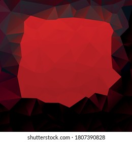 Dark Red & Black Abstract Low Poly Geometric Frame Polygonal Background Vector Illustration