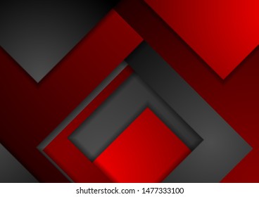 Dark red and black abstract material geometric background. Vector design