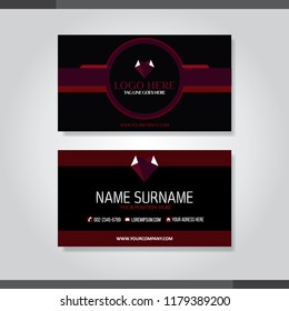 Dark Red and black creative modern business card template   