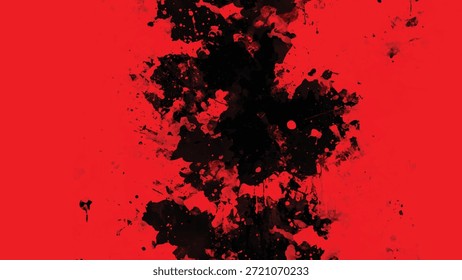 Fondo abstracto de grunge rojo oscuro y negro con textura de salpicadura de pintura dramática para thriller de terror y diseño vanguardista