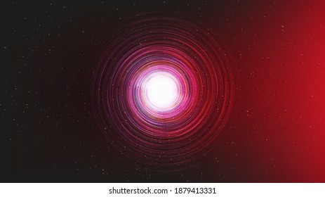 Dark Red Black hole on Galaxy background with Milky Way spiral,Universe and starry concept desig,vector