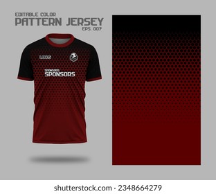 Dunkelrote und schwarze Sportdesign-Vorlage mit abstraktem Muster EPS 007 für Fußball-Jersey. Sporteinheitlich im vorderen Blick. T-Shirt rühmen sich für den Sportclub. Vektorgrafik