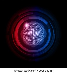 dark red blue color Light Abstract Technology background for computer graphic website internet.circuit. vector illustration. Security. Nuclear, proton, neutron, nucleus. atom. molecular.Spark