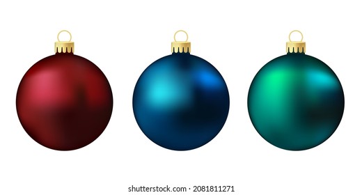 Dark Red Blue And Green Christmas Tree Toy Or Ball