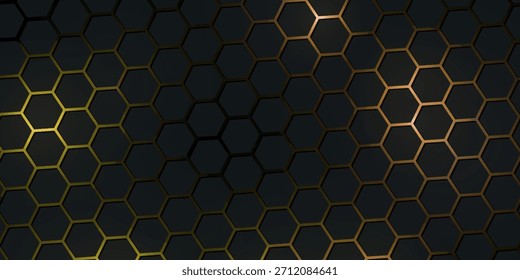 Fondo de tecnología abstracta hexagonal rojo y azul oscuro con destellos brillantes de colores rojo y azul bajo el hexágono. Fondo de tecnología abstracto de Vector de juego hexagonal.