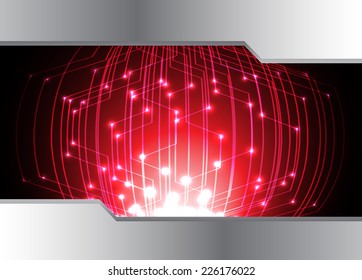 Dark red blue Light Abstract Technology background for computer graphic website and internet, circuit board.